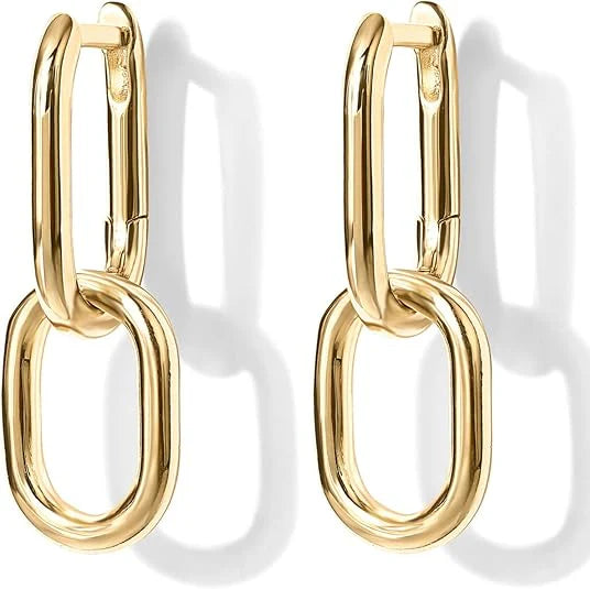 Aros colgantes Link Drop | Oro
