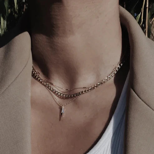 Collar de cadena de eslabones planos | Oro