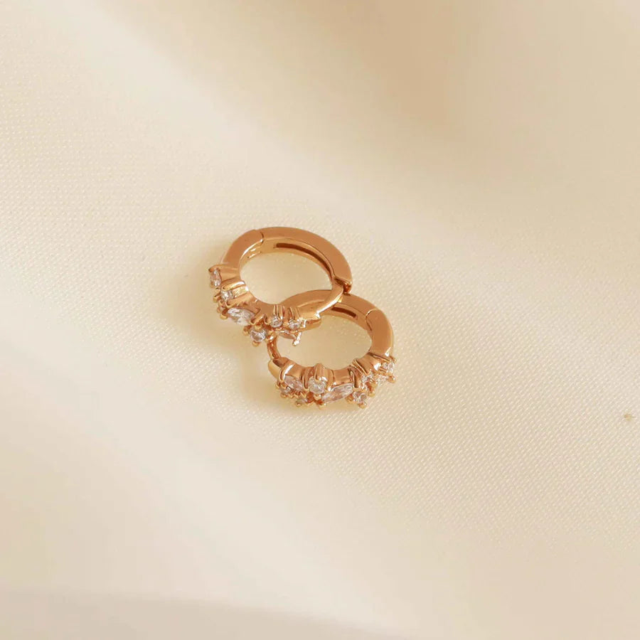 Aros de cristal Cluster | Oro