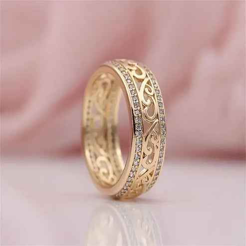 Anillo hueco brillante | Oro