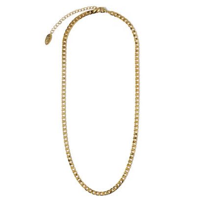Collar de cadena de eslabones planos | Oro
