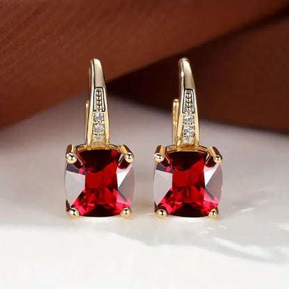 Pendientes de aro con piedra mística | Oro