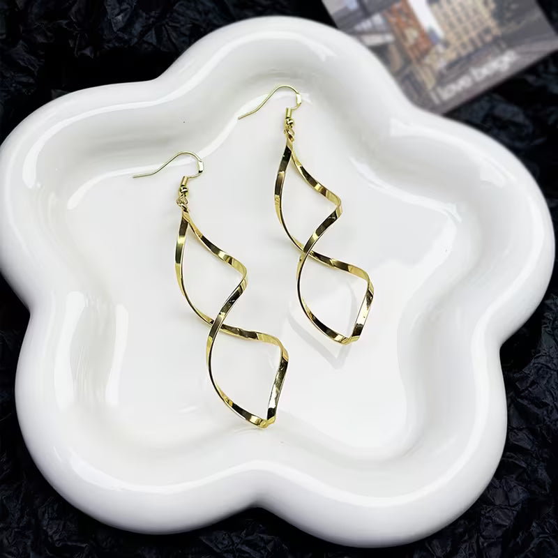 Pendientes colgantes espiral | Oro