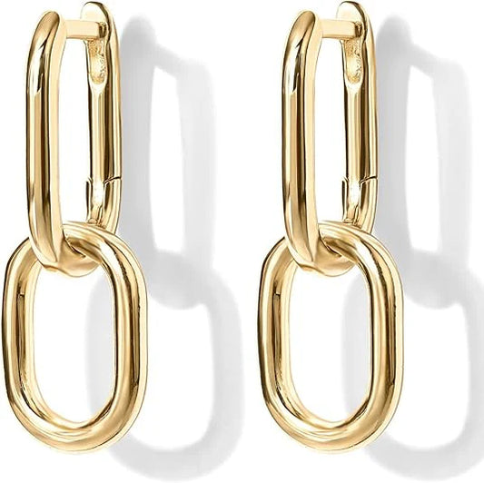 Aros colgantes Link Drop | Oro