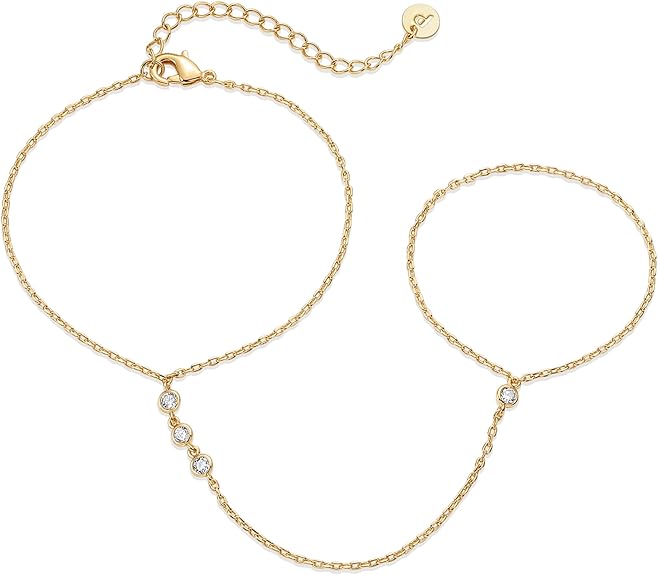 Pulsera de mano con cuentas | Oro