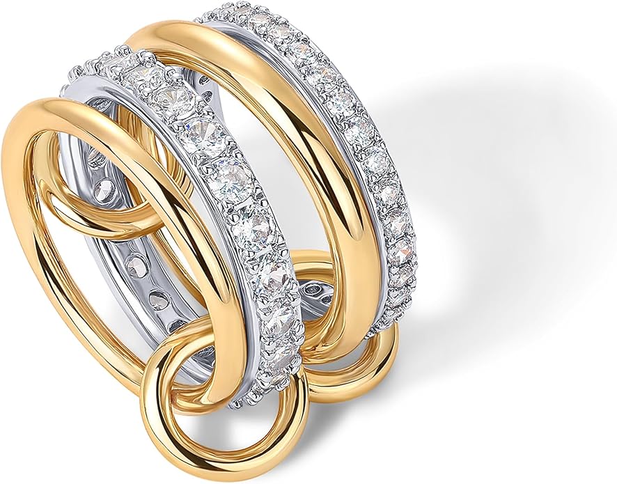 Anillos apilables Interlock | Oro
