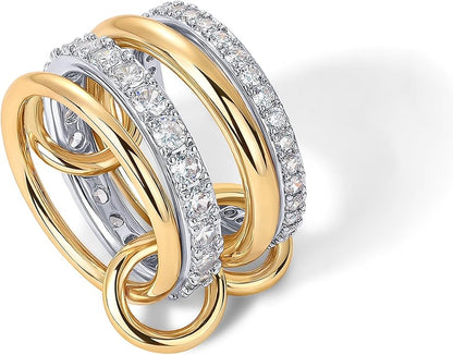 Anillos apilables Interlock | Oro