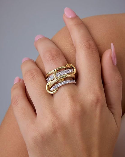 Anillos apilables Interlock | Oro
