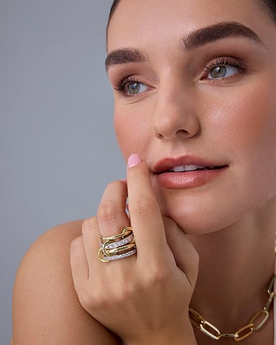 Anillos apilables Interlock | Oro