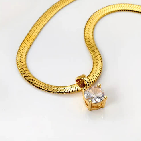 Collar colgante elegante con rhinestones | Oro