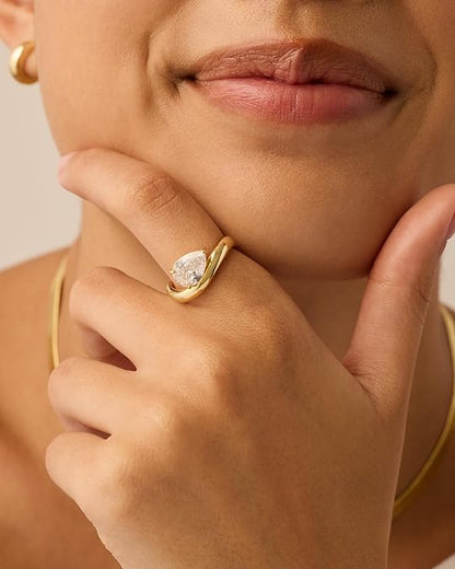 Anillo promesa ondulado | Oro