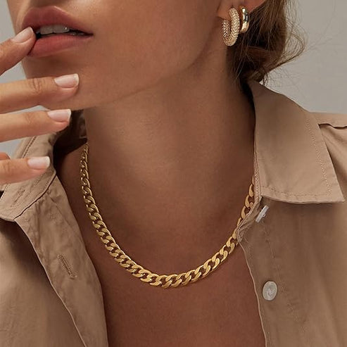 Collar cubano tipo Chunky | Oro