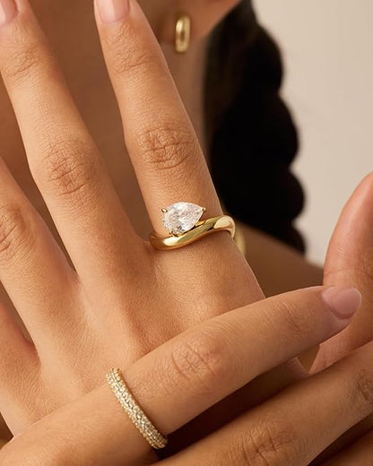 Anillo promesa ondulado | Oro