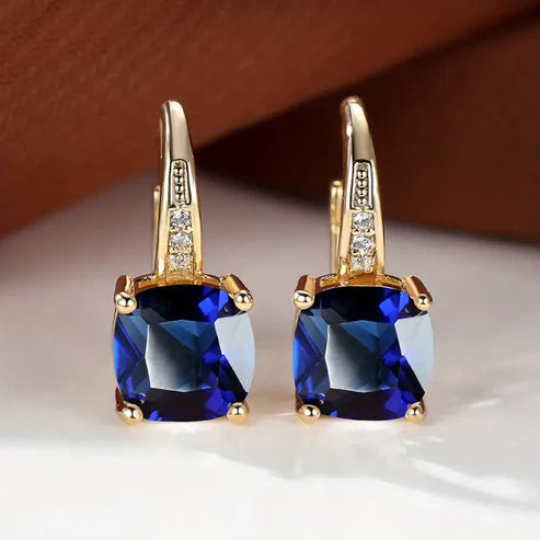 Pendientes de aro con piedra mística | Oro
