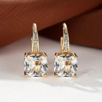 Pendientes de aro con piedra mística | Oro