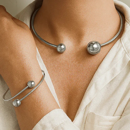 Set de collar y pulsera Minimalist Glow | Oro