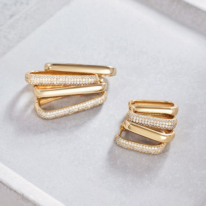 Aros Icon con piedras | Oro