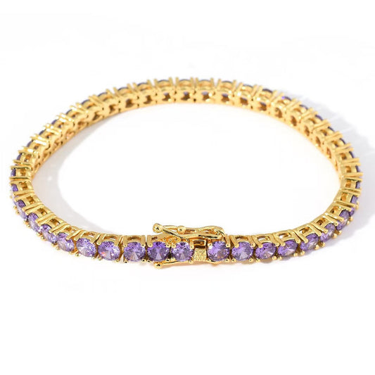Amethyst Tennis Bracelet | Gold