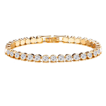 Pulsera de tenis corte redondo | Oro
