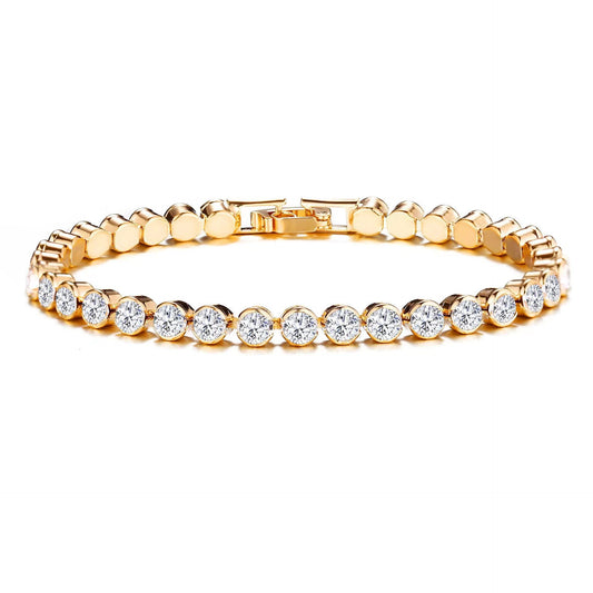 Pulsera de tenis corte redondo | Oro