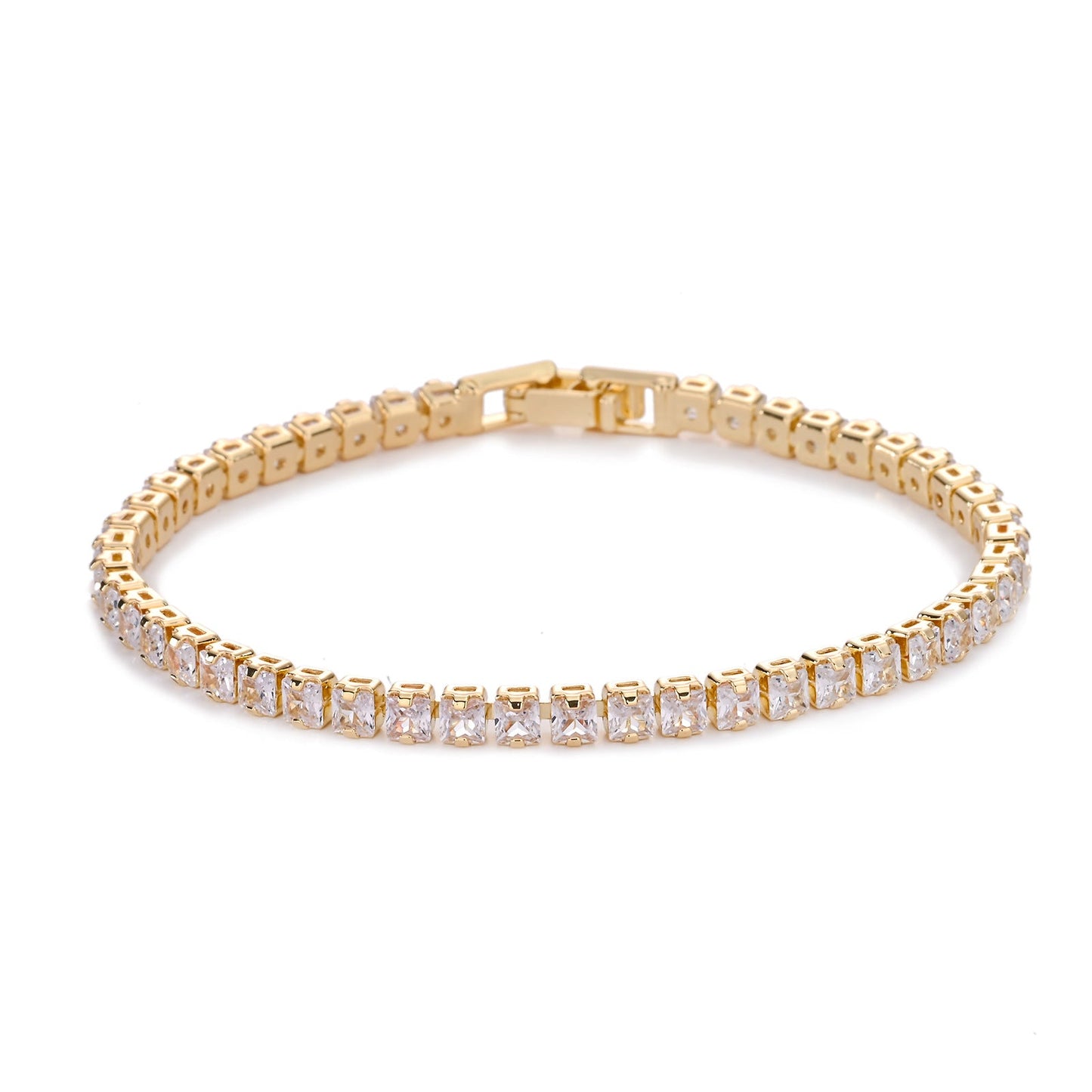 Pulsera de tenis cuadrada | Oro