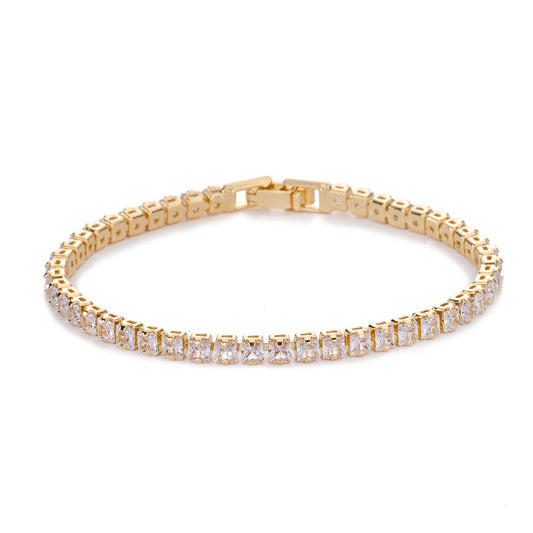 Pulsera de tenis cuadrada | Oro