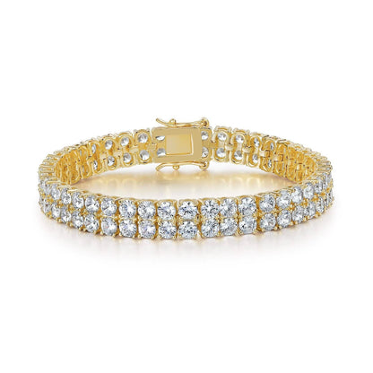 Pulsera de tenis corte redondo | Oro
