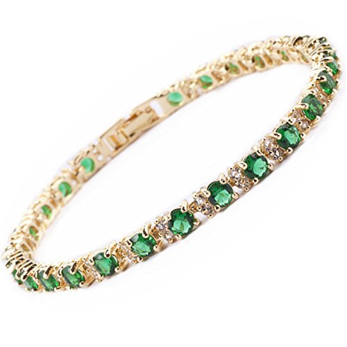 Pulsera de tenis trío esmeralda | Oro