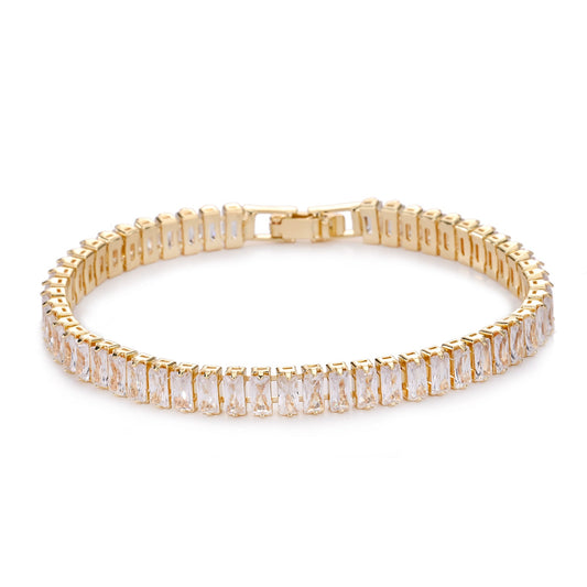 Pulsera de tenis de doble fila | Oro