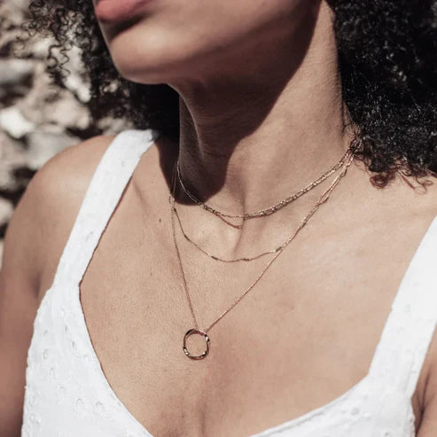 Collar de tres filas Open Circle | Oro