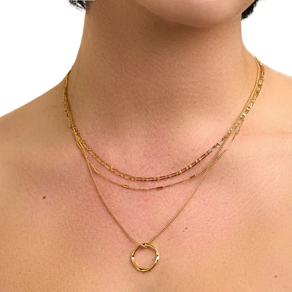 Collar de tres filas Open Circle | Oro