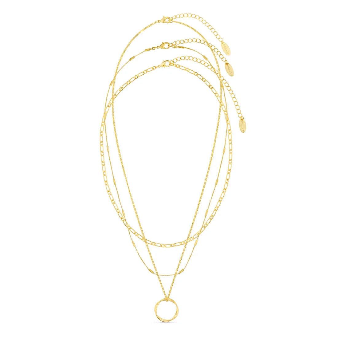 Collar de tres filas Open Circle | Oro