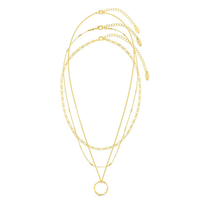 Collar de tres filas Open Circle | Oro