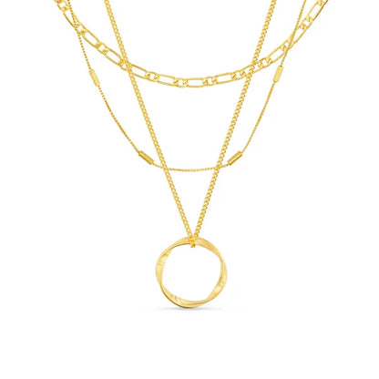 Collar de tres filas Open Circle | Oro