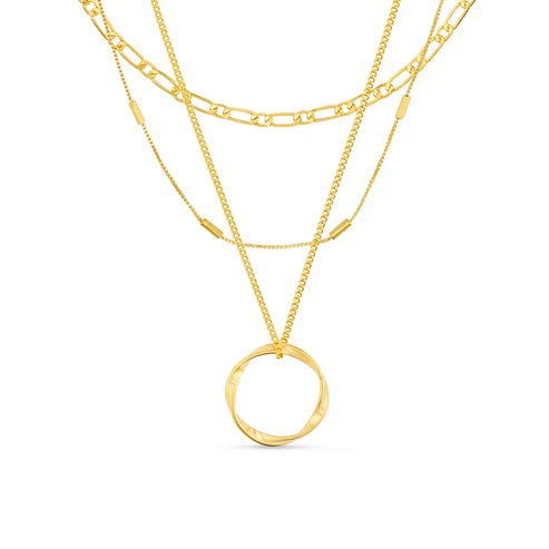 Collar de tres filas Open Circle | Oro