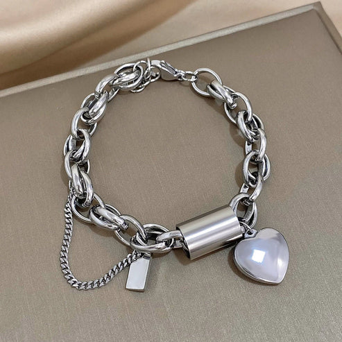 Pulsera gruesa Heartened | Oro