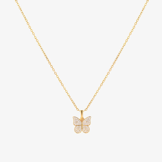 Collar mariposa radiante | Oro