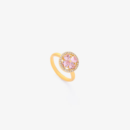 Anillo giratorio Pink Heart Bloom | Oro