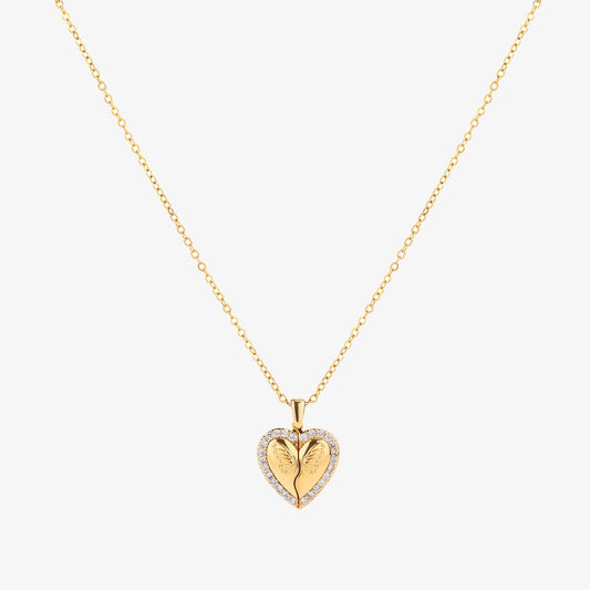 Collar corazón mariposa | Oro