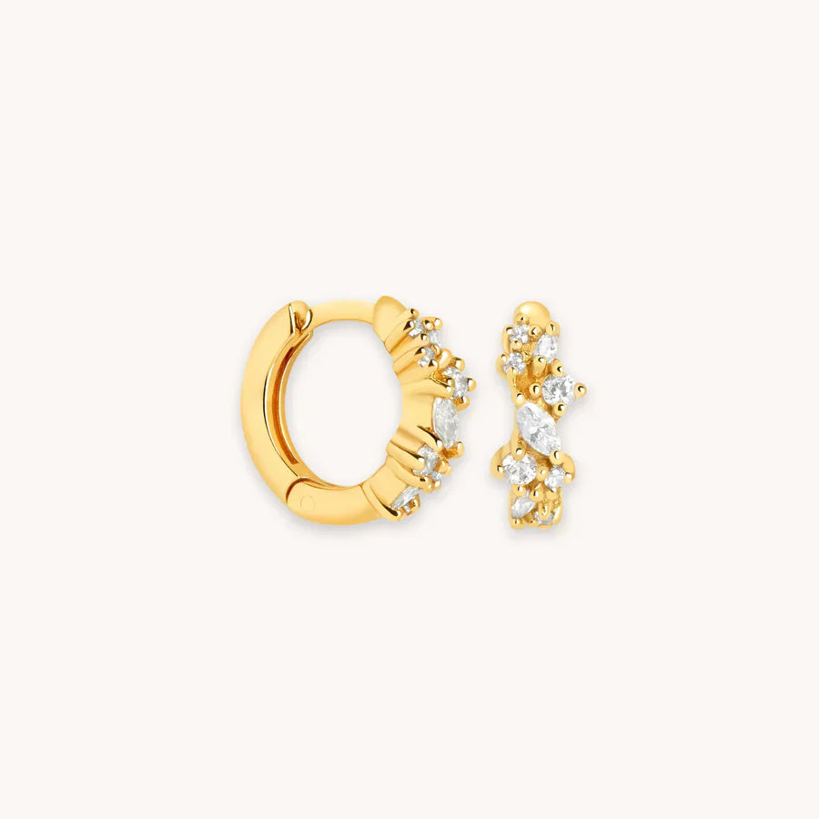 Aros de cristal Cluster | Oro