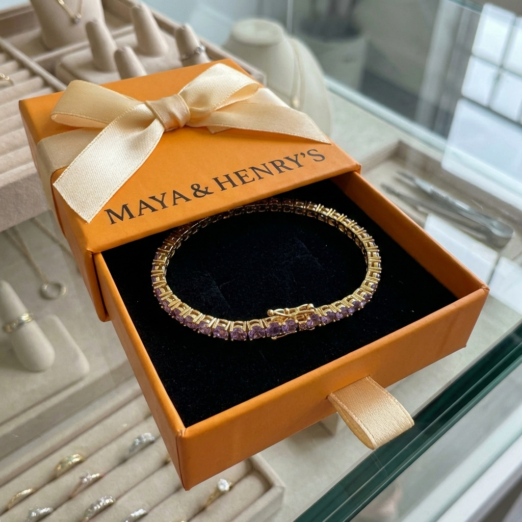 Amethyst Tennis Bracelet | White Gold