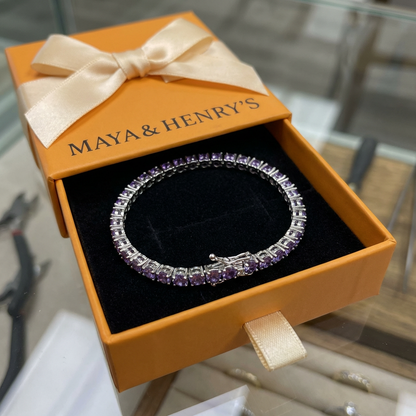 Amethyst Tennis Bracelet | White Gold