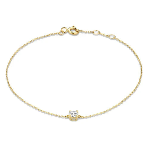 Pulsera de piedra moissanita Cléa | Oro