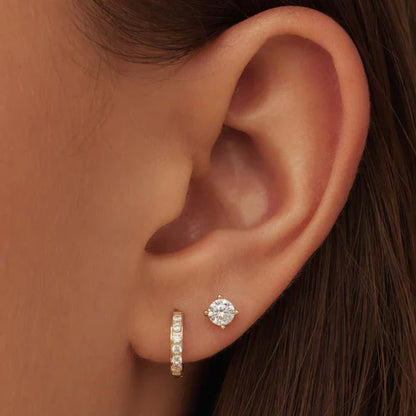 Set de pendientes de piedra Dara Brillane | Oro