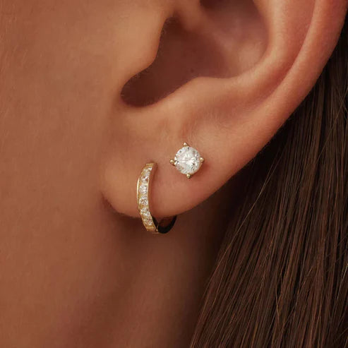 Set de pendientes de piedra Dara Brillane | Oro