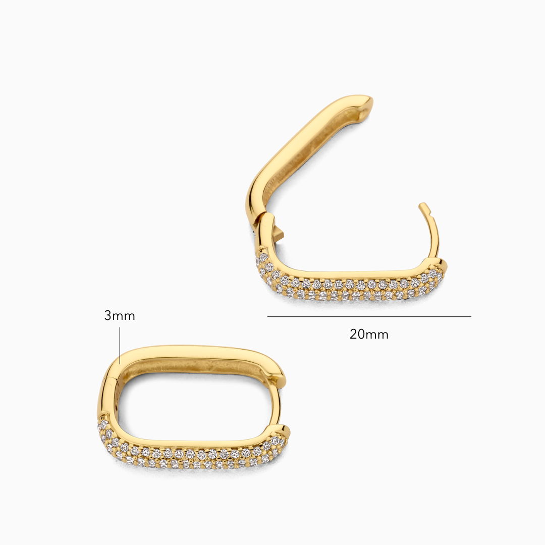Aros Icon con piedras | Oro