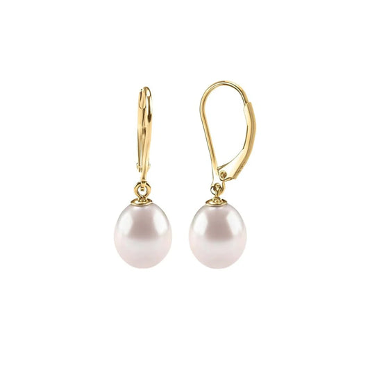 Pendientes colgantes de perla | Oro